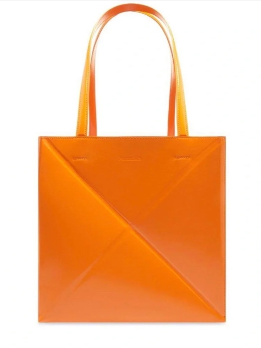 NWT Nanushka The Origami Tote Bag Orange Vegan Leather Italy Dust Bag $705